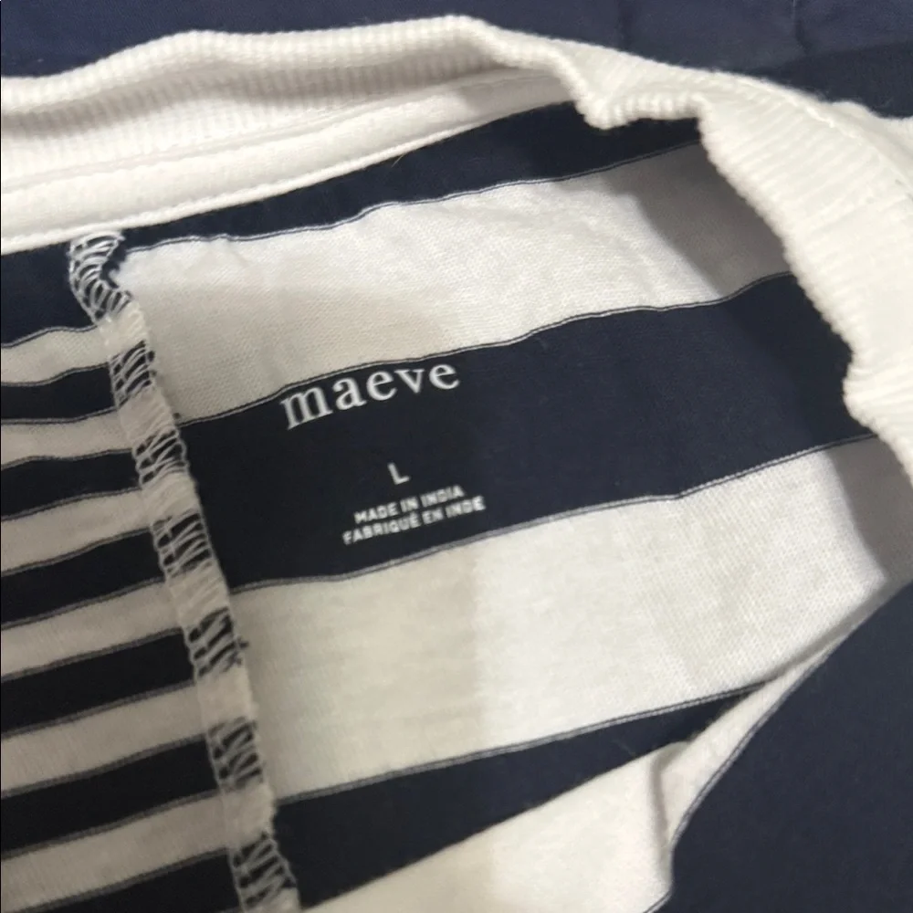 Maeve Kids‎ Long Sleeve Shirt - Navy and White Stripes